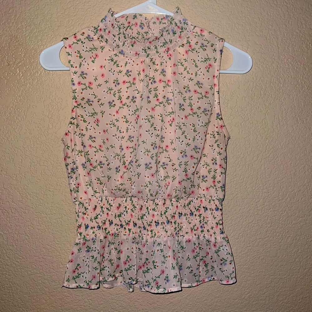 Floral Pink Peplum tank